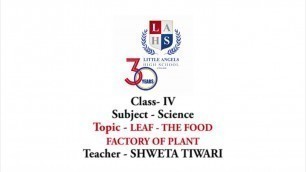 'SCIENCE | LEAF-THE FOOD FACTORY OF PLANT | Class IV'