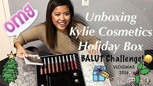 'Unboxing Kylie Cosmetics HOLIDAY BOX & BALUT Challenge! VLOGMAS 2016'