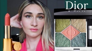 'New Dior Makeup Fall 2021 Birds of a feather & Lisa Eldridge Dance Card lipstick| Coral & green look'