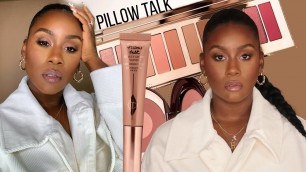 'Full Charlotte Tilbury Pillow Talk Collection Tutorial & Review on my Dark Skin'