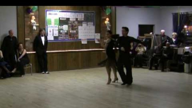 'Ray and Jessica dancing  Rumba Routine at Paper Moon Dance Studio Carnival Dinner Dance Party'