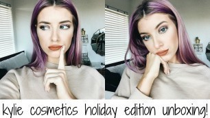 'KYLIE COSMETICS HOLIDAY EDITION UNBOXING + REVIEW & TUTORIAL! | Keaton Milburn'