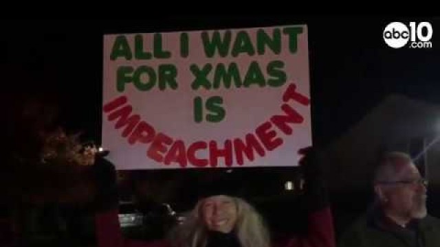 '\"Hey Hey, Ho Ho, Donald Trump has got to go!\" Impeachment rally held in Auburn California'