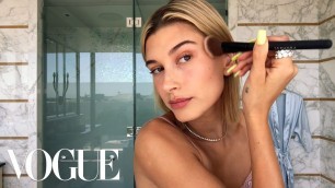 'Hailey Bieber’s 5-Step Guide to Faking a California Glow | Beauty Secrets | Vogue'