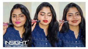 'Insight Cosmetics Non Transfer Lip Color Swatches |Rs.75 Only, Review & Wear Test | Meenakshi Pujari'
