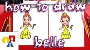 'How To Draw A Cartoon Belle From Beauty And The Beast'