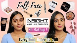 'I Did My Makeup Using Only *INSIGHT COSMETICS* Products | Everything Under Rs. 200 | Honest Review!!'