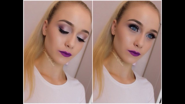 'Metallic Eyes and Purple Lips ♡ Ariana Grande Inspired Makeup'