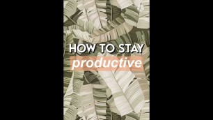 'how to stay productive. motivate yourself to study'