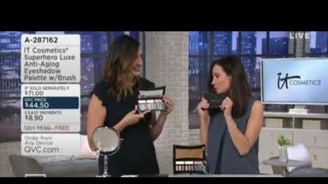 'IT Cosmetics Superhero Luxe Anti-Aging Eyeshadow Palette W/ Brush on QVC'