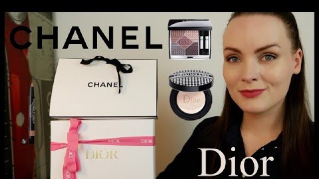 'DIOR & CHANEL BEAUTY UNBOXING | Dior Houndstooth Spring Summer 22 Limited Edition Makeup'