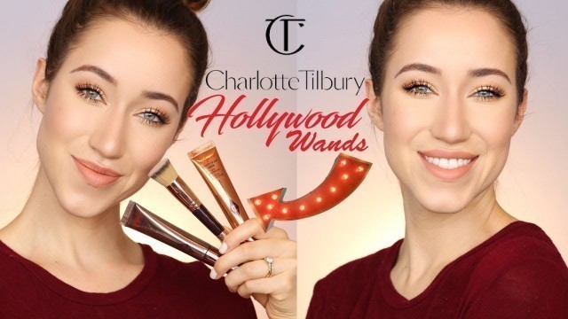 'EASY GLOWY + FRESH GLAM MAKEUP TUTORIAL | Charlotte Tilbury Hollywood Contour + Beauty Light Wands'