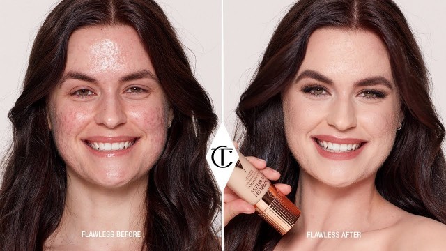 'How To Cover Up Acne Using Airbrush Flawless Foundation | Charlotte Tilbury'