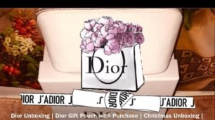 'Dior Unboxing | Dior | Dior Beauty | Dior pouch gift with purchase |'