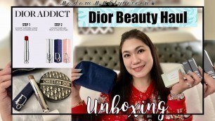 'DIOR BEAUTY UNBOXING HAUL | DIOR ADDICT LIPSTICK, LUCKY & GWP | ℳ