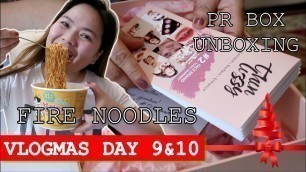 'VLOGMAS DAY 9 & 10: FIRE NOODLES & THINLIZZY PR UNBOXING'