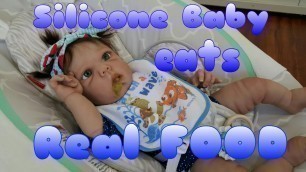 'Silicone Baby Doll Eats REAL Food! - Lifelike Silicone Baby Doll'