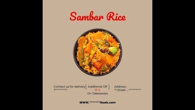 'Motion Graphics Food Advertisements #shorts | Sambar Rice #food #foodie'