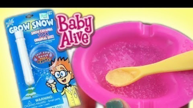 'How to Make Baby Alive Doll Food with Grow Snow Experiment from Hobby Lobby with Mr Turtle Vacuum'