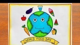 'World Food Day Drawing Easy || World Food Day Poster Drawing Easy Steps || Food Safety Day Drawing'