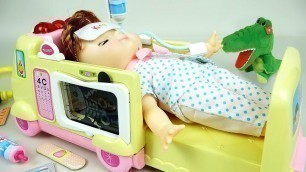 'Ambulance baby doll and Doctor toys play'