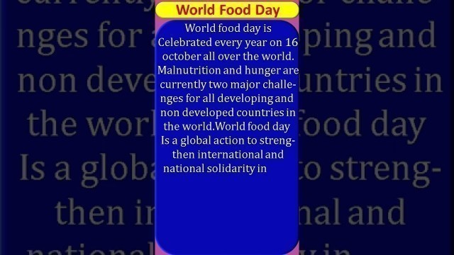 'Short speech on world food day | speech on world food day |world food day speech |world food day |'