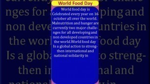 'Short speech on world food day | speech on world food day |world food day speech |world food day |'