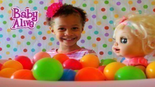 'Baby doll bath | Baby Alive Feeding | Learn colors with baby'