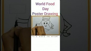 'World Food Day Poster Drawing, Oct-16th| Easy poster drawing#shorts'