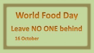 'World Food Day | World Food Day 2022 | World Food Day 2022 Theme | FAO'