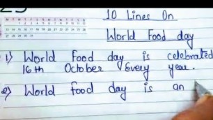 '10 Lines On World Food Day/Essay On World Food Day In English Writing'