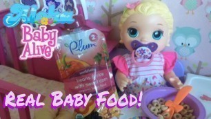 'Baby Alive Snacking Lilly Eats Real Baby Food...Diaper Explosion and Bath