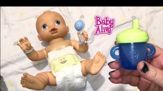 'Baby Alive Wets n Wiggles Boy Doll Sherlock Drinks Blueberry Juice and tries Joovy Car Seat'