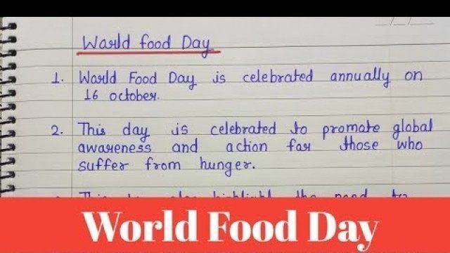 'Essay On World Food Day In English || 10 Lines Essay On World Food Day ||'