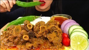 'Eating Spicy Mutton Curry With White Rice| Eating Indian Food (Real Sounds Eating Show)'