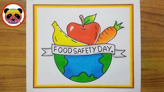 'World Food Safety Day Drawing / World Food Safety Day Poster / Food Day Drawing / Fruits Drawing'