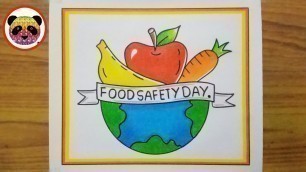 'World Food Safety Day Drawing / World Food Safety Day Poster / Food Day Drawing / Fruits Drawing'