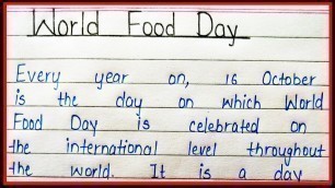 'Essay on world food day in english'