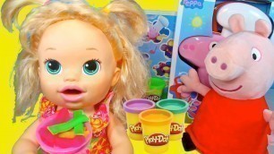 'BABY ALIVE Boneca Playdoh Peppa Pig Massinha de Modelar Playdoh 5 Episodios Completos Doll Food'