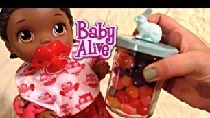 'Baby Alive Super Snackin\' Lily Doll Jelly Beans Easter Shoutouts Lips Pacifier and Preemie Clothes'