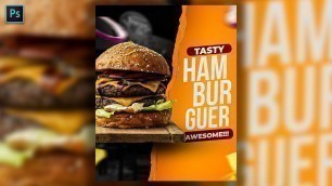 'Burger Restaurant Food Flyer Design - How to Create Amazing Flyers in Photoshop + FREE PSD'