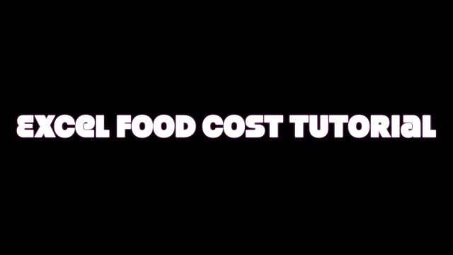 'Excel Food Cost Demo'