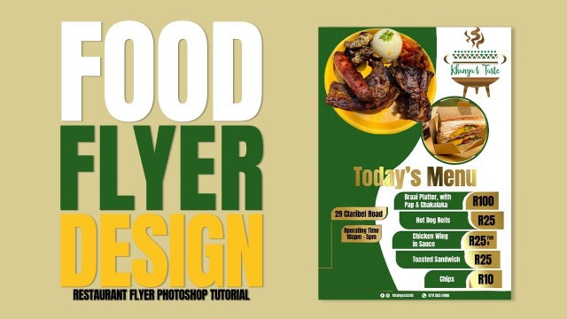 'Design a Flyer for Your Restaurant Food | Photoshop Tutorial'