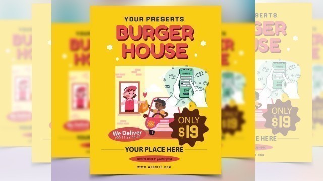 'How to make a food flyer design in illustrator | Professional Flyer design'