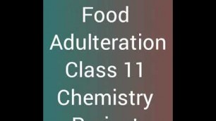 'food Adulteration class 11 chemistry project'