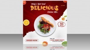 'pixelLab Tutorial - How to Create Flyer in PixelLab as a Beginner [Food and Restaurant Flyer]'