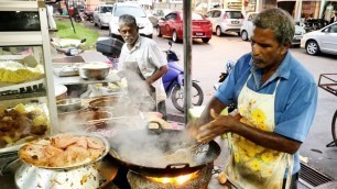 'Penang Street Food 30 Years History Rasheed Mee Goreng Pos Jelutong Charcoal Flame Very Spicy 炭火印度面'