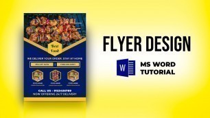 'Food Flyer Design in MS Word 2019 | Restaurant Flyer Design in MS Word | Print Ready Flyer Design'