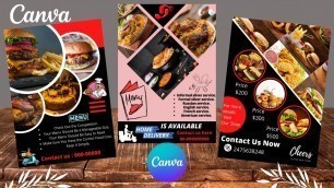 'CANVA design tutorial || food flyer || restaurant flyer ||'