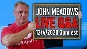 'LIVE Q&A with John Meadows | Olympia 2020 | Training | Food | & More'